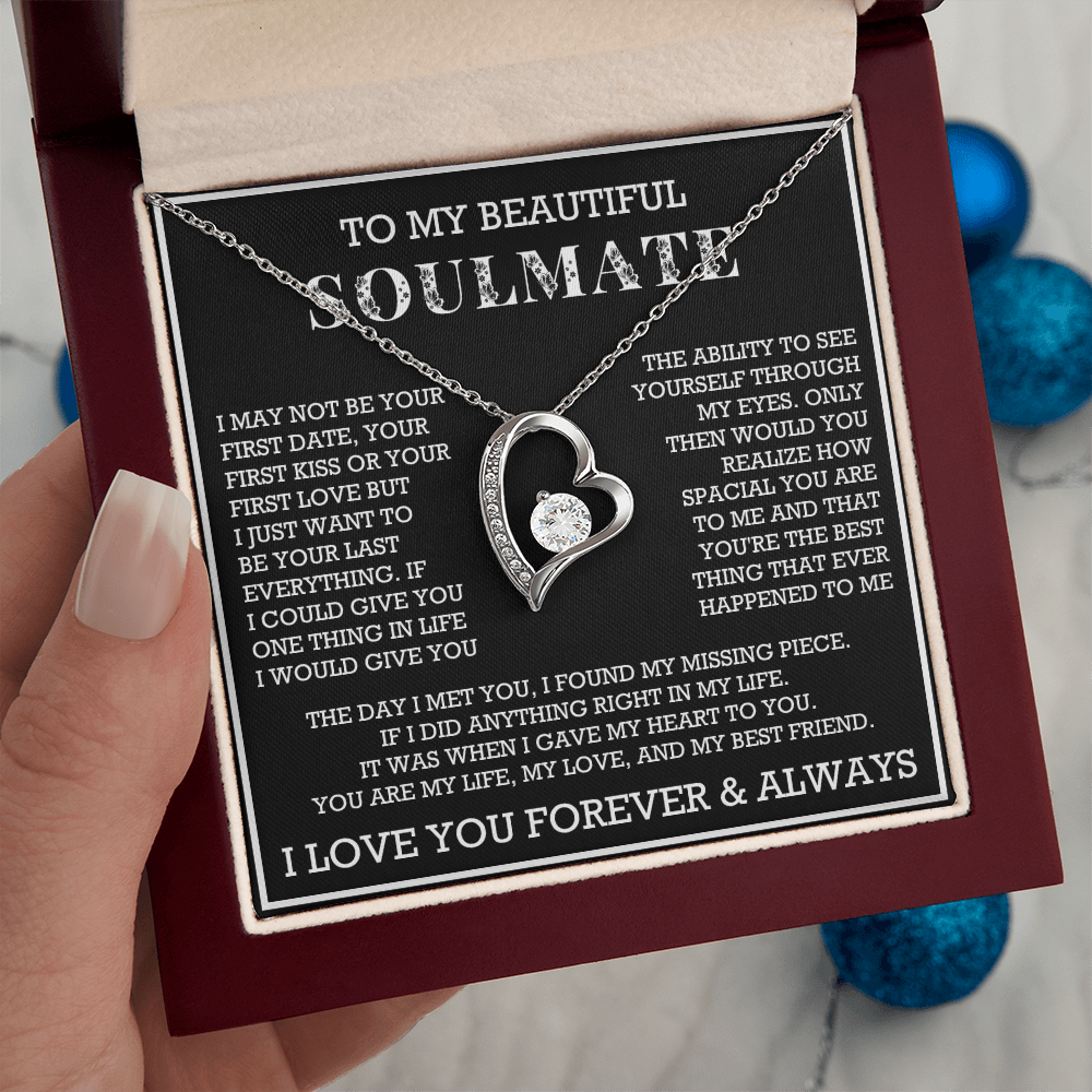 Forever Love To My Soulmate Necklace, Anniversary Soulmate Jewelry, Gift for Girlfriend