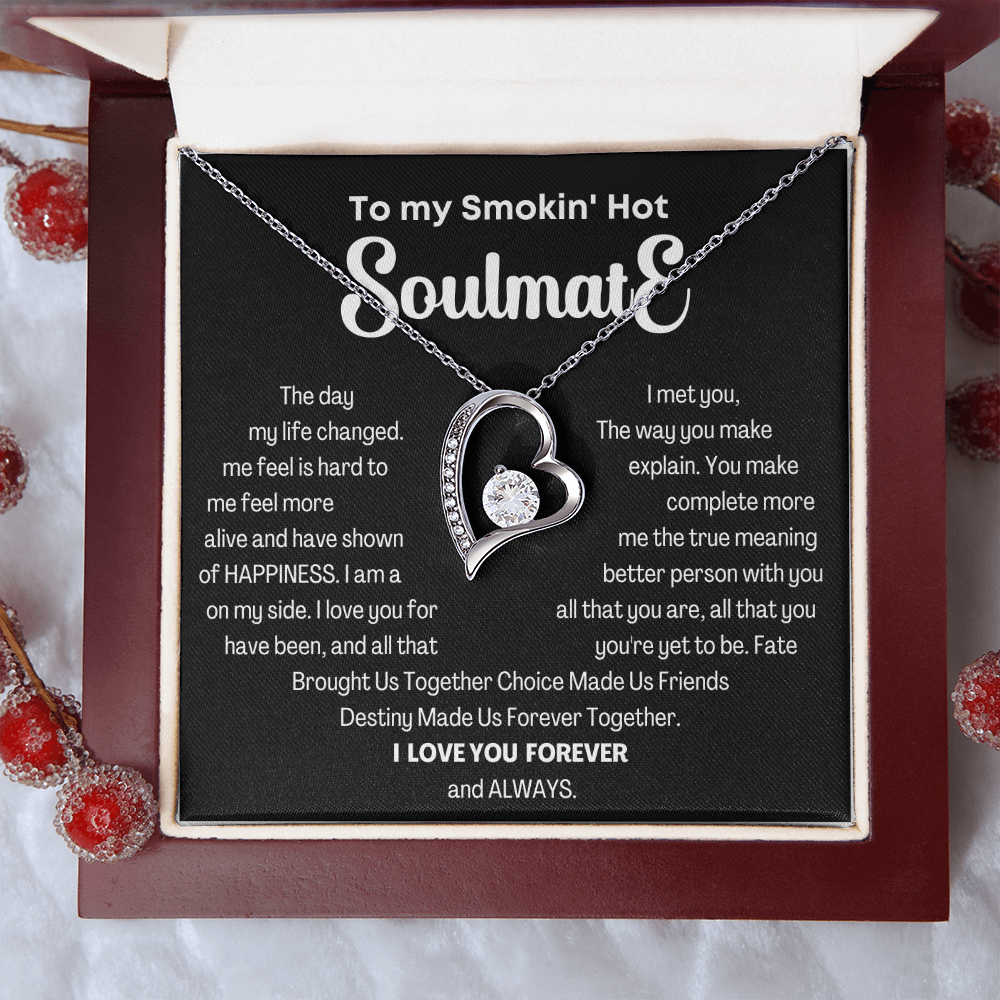 To my Smokin' Hot Forever Love Heart Necklace, Anniversary Gift for Wife, Girlfriend Necklace