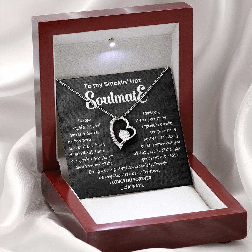 To my Smokin' Hot Forever Love Heart Necklace, Anniversary Gift for Wife, Girlfriend Necklace