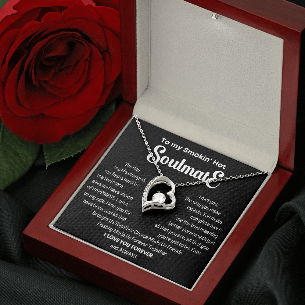 To my Smokin' Hot Forever Love Heart Necklace, Anniversary Gift for Wife, Girlfriend Necklace
