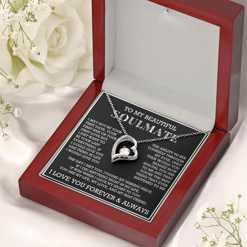 Forever Love To My Soulmate Necklace, Anniversary Soulmate Jewelry, Gift for Girlfriend
