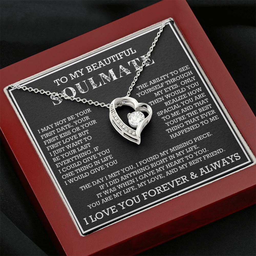 Forever Love To My Soulmate Necklace, Anniversary Soulmate Jewelry, Gift for Girlfriend