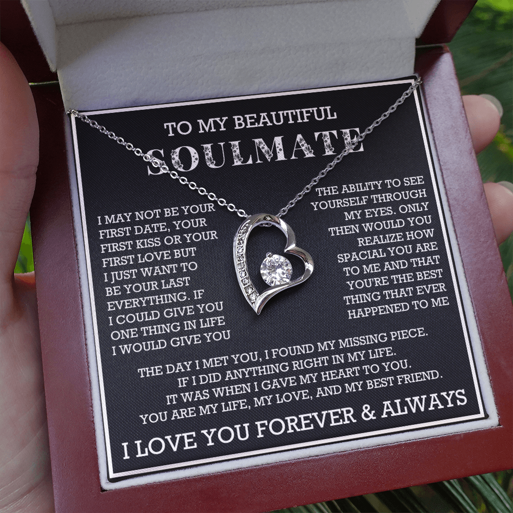 Forever Love To My Soulmate Necklace, Anniversary Soulmate Jewelry, Gift for Girlfriend