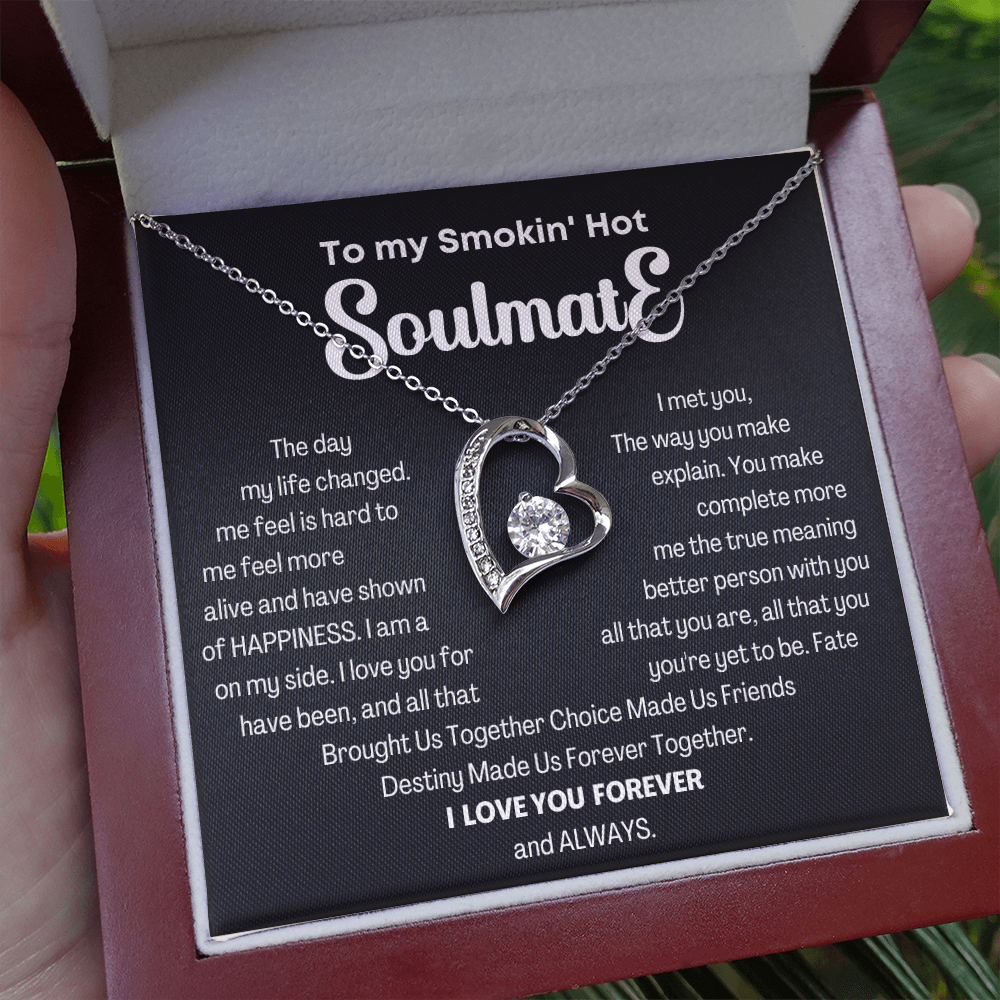 To my Smokin' Hot Forever Love Heart Necklace, Anniversary Gift for Wife, Girlfriend Necklace