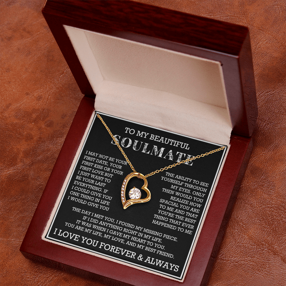 Forever Love To My Soulmate Necklace, Anniversary Soulmate Jewelry, Gift for Girlfriend
