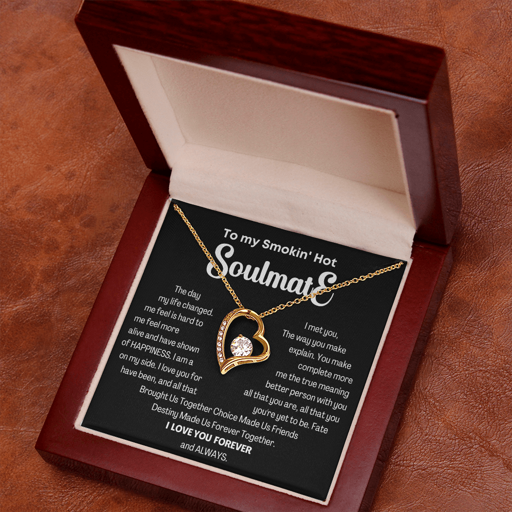 To my Smokin' Hot Forever Love Heart Necklace, Anniversary Gift for Wife, Girlfriend Necklace