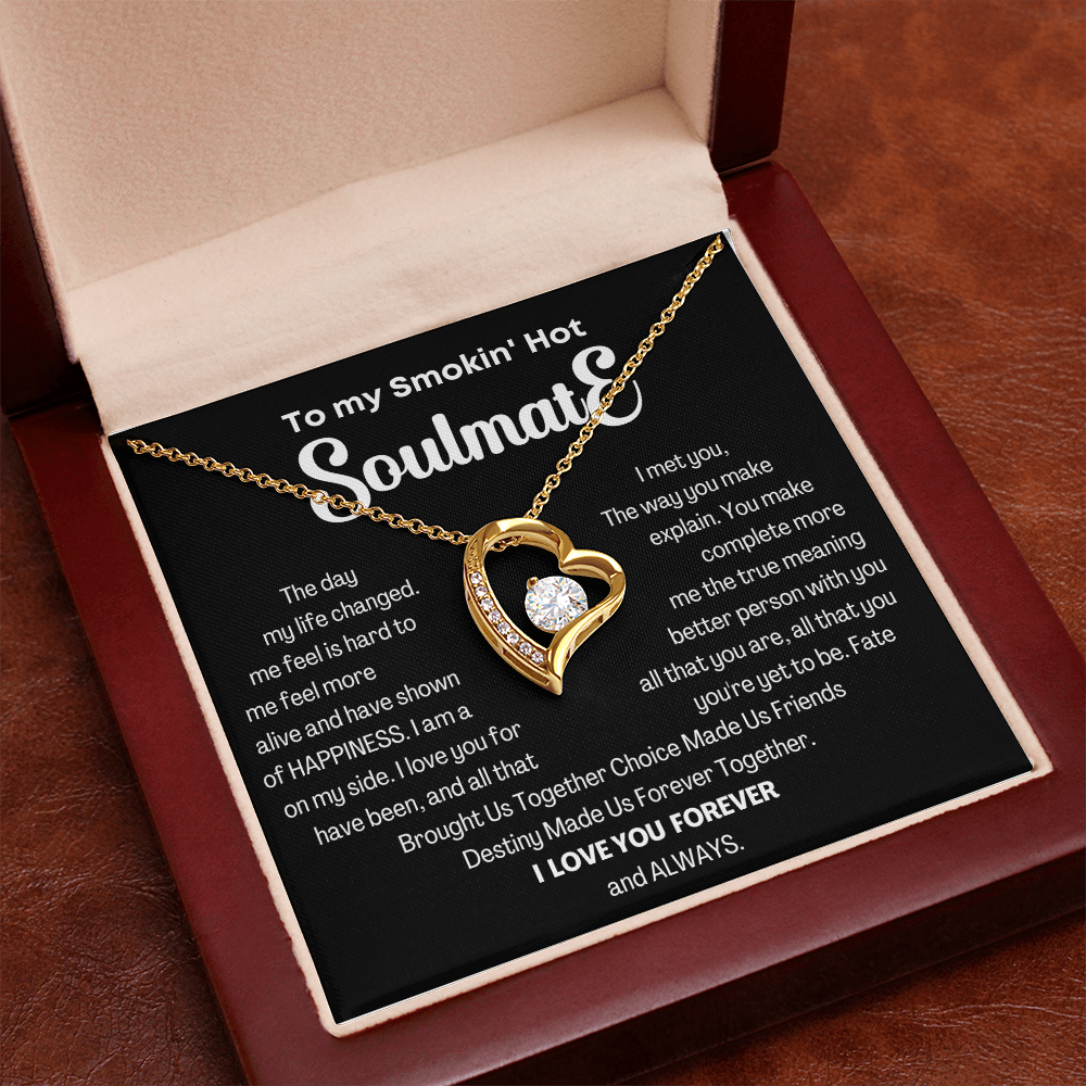 To my Smokin' Hot Forever Love Heart Necklace, Anniversary Gift for Wife, Girlfriend Necklace