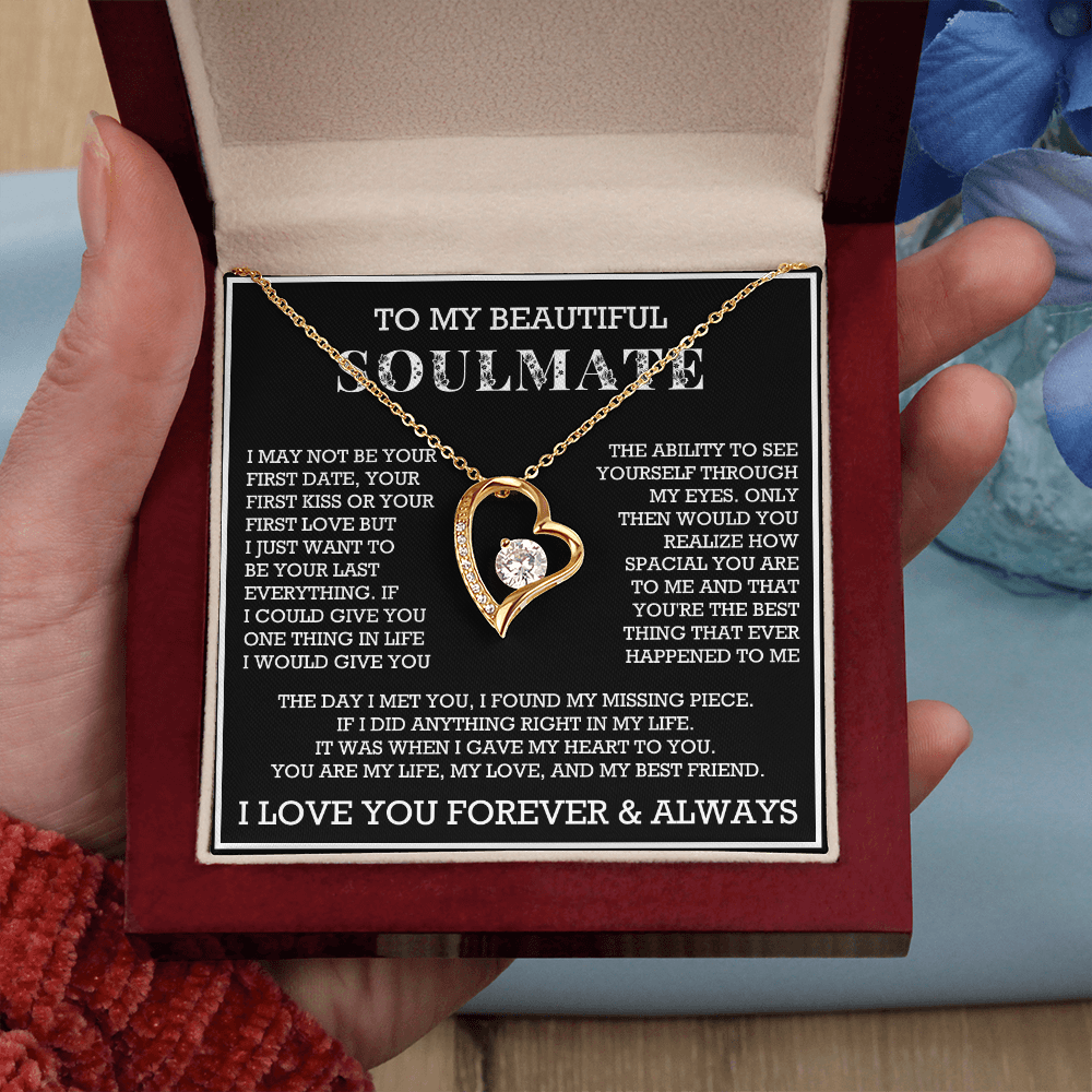 Forever Love To My Soulmate Necklace, Anniversary Soulmate Jewelry, Gift for Girlfriend