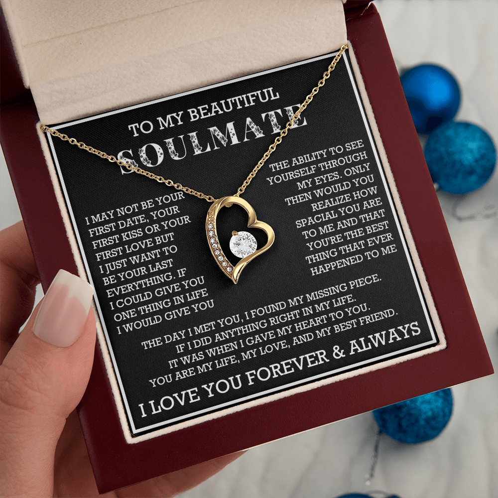 Forever Love To My Soulmate Necklace, Anniversary Soulmate Jewelry, Gift for Girlfriend