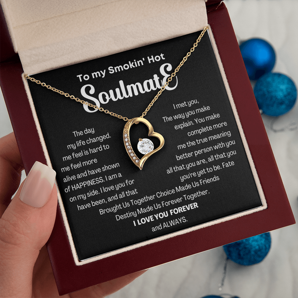 To my Smokin' Hot Forever Love Heart Necklace, Anniversary Gift for Wife, Girlfriend Necklace