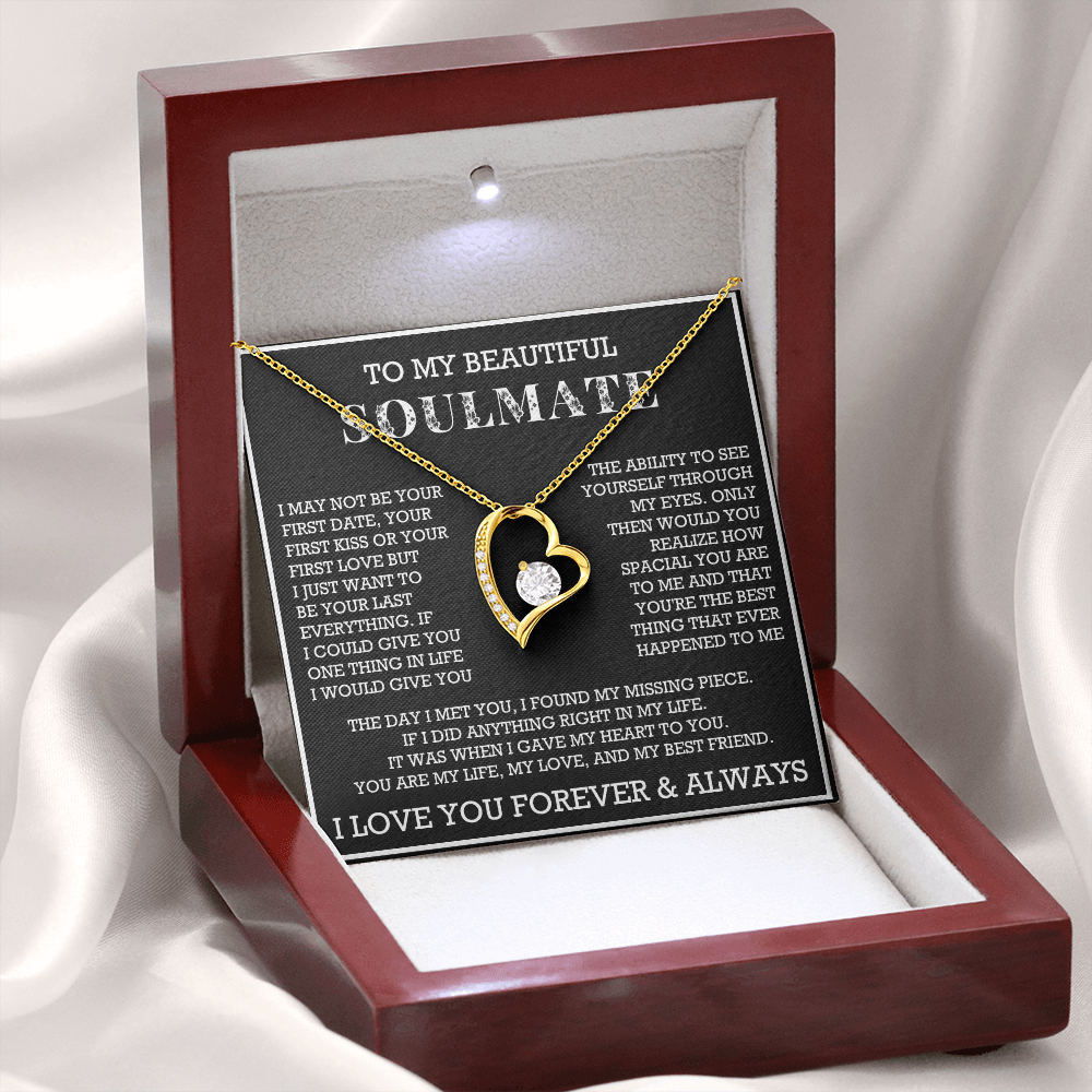 Forever Love To My Soulmate Necklace, Anniversary Soulmate Jewelry, Gift for Girlfriend