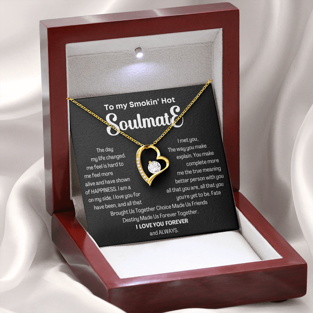 To my Smokin' Hot Forever Love Heart Necklace, Anniversary Gift for Wife, Girlfriend Necklace