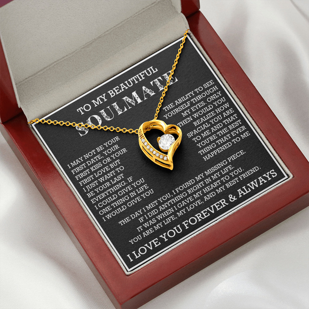 Forever Love To My Soulmate Necklace, Anniversary Soulmate Jewelry, Gift for Girlfriend