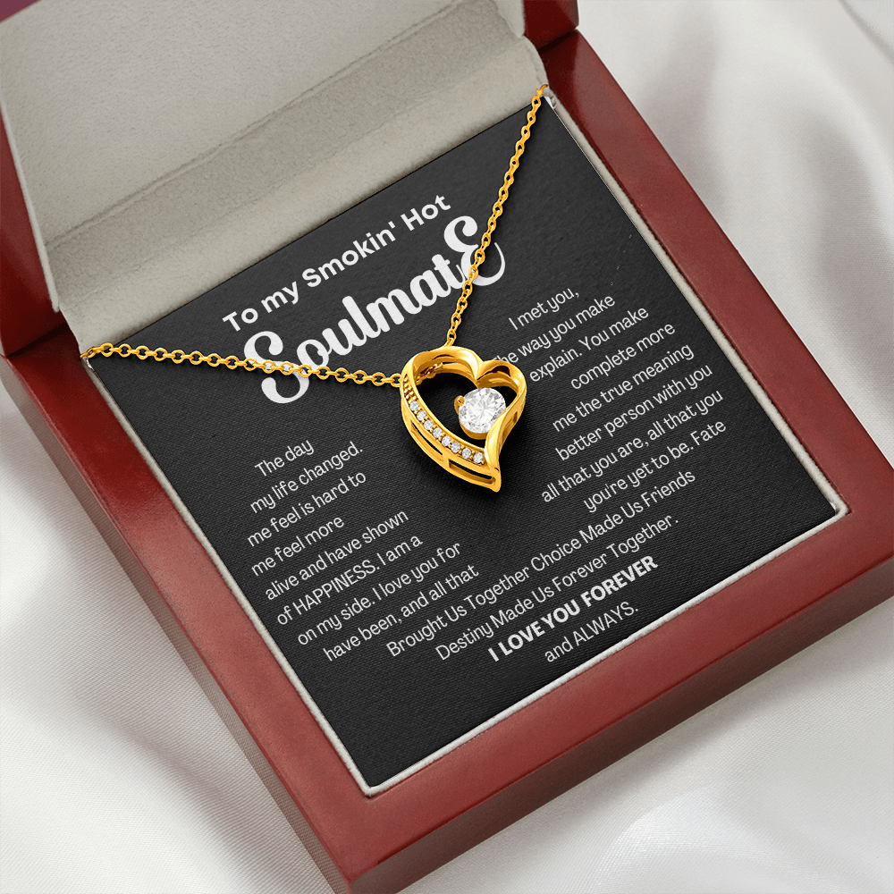 To my Smokin' Hot Forever Love Heart Necklace, Anniversary Gift for Wife, Girlfriend Necklace