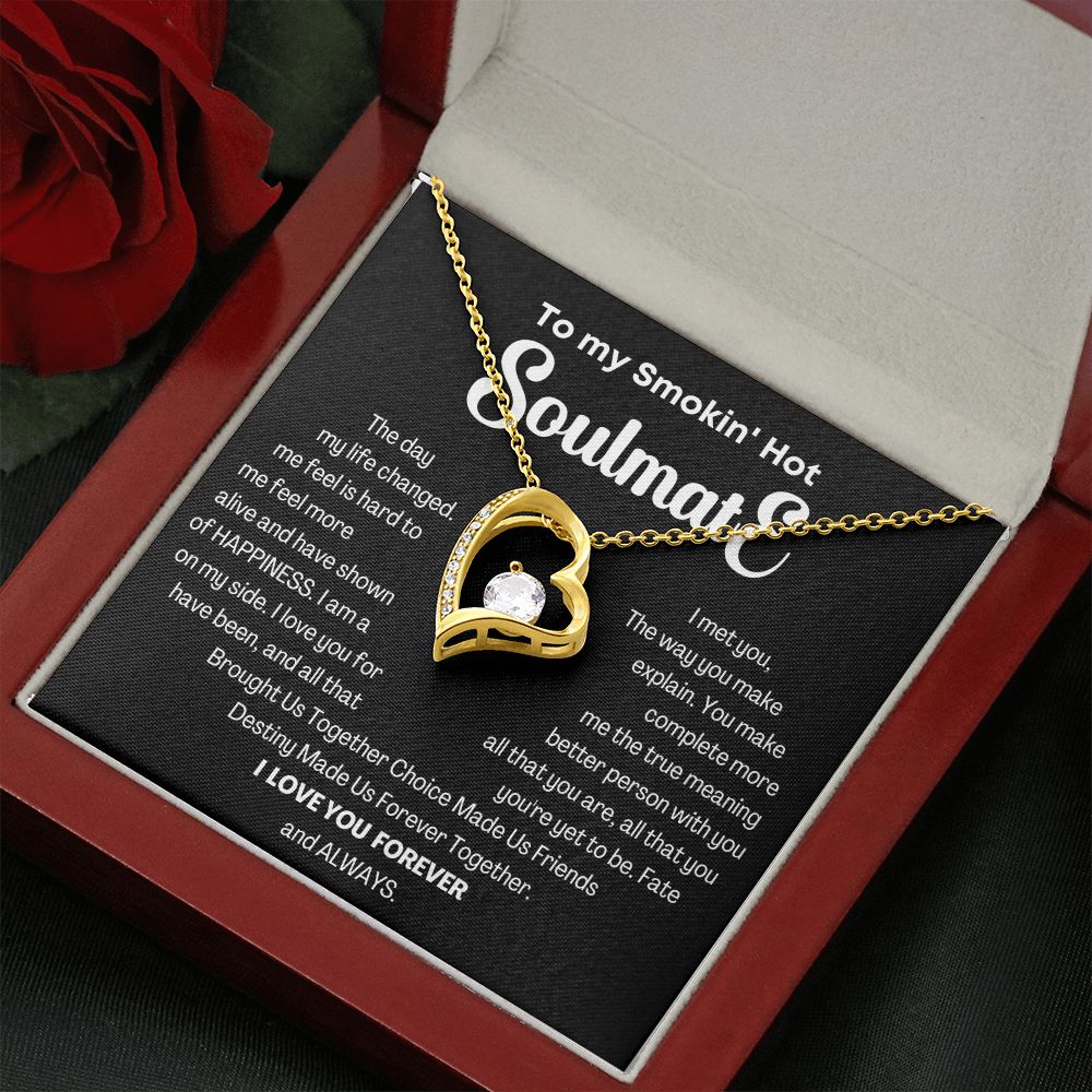 To my Smokin' Hot Forever Love Heart Necklace, Anniversary Gift for Wife, Girlfriend Necklace