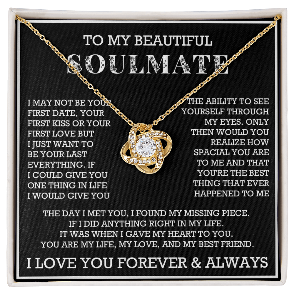 Love Knot To My Soulmate Necklace, Gift for Wife, Girlfriend, Anniversary Necklace