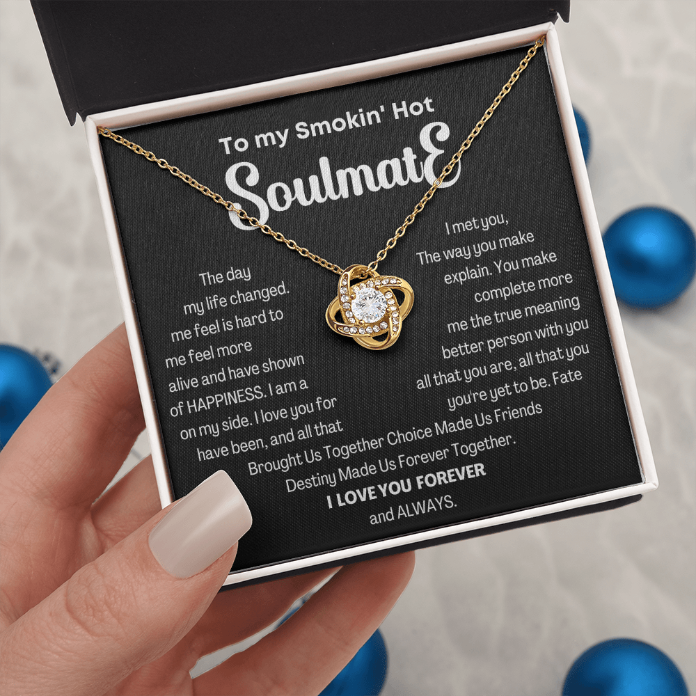 To my Smokin' Hot Love Knot Soulmate Necklace, Anniversary Gift for Wife, Girlfriend Necklace