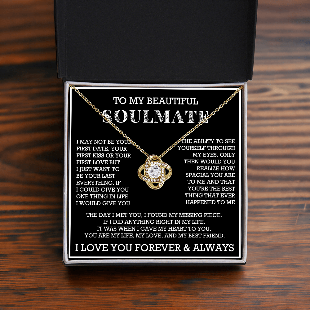 Love Knot To My Soulmate Necklace, Gift for Wife, Girlfriend, Anniversary Necklace