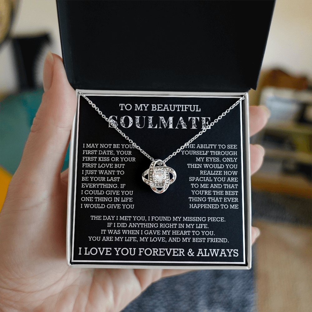 Love Knot To My Soulmate Necklace, Gift for Wife, Girlfriend, Anniversary Necklace