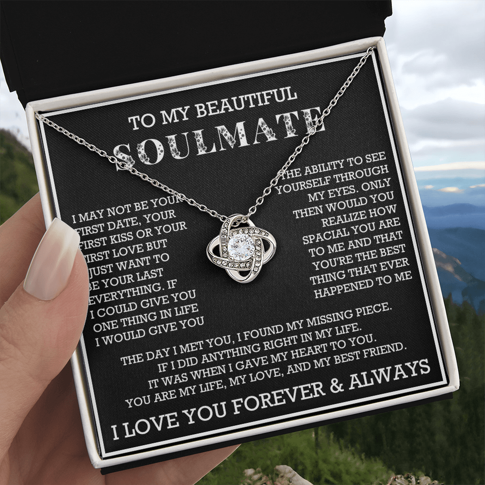 Love Knot To My Soulmate Necklace, Gift for Wife, Girlfriend, Anniversary Necklace