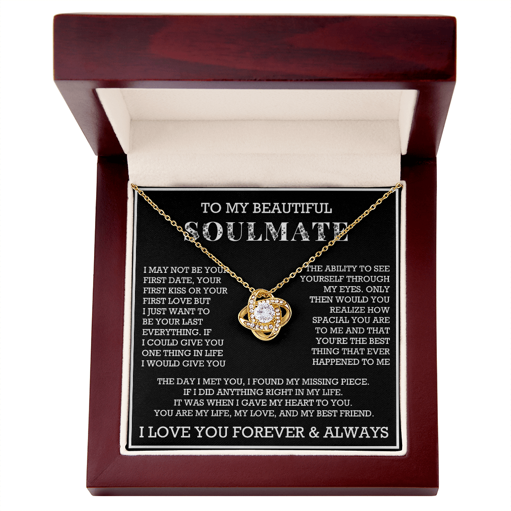 Love Knot To My Soulmate Necklace, Gift for Wife, Girlfriend, Anniversary Necklace