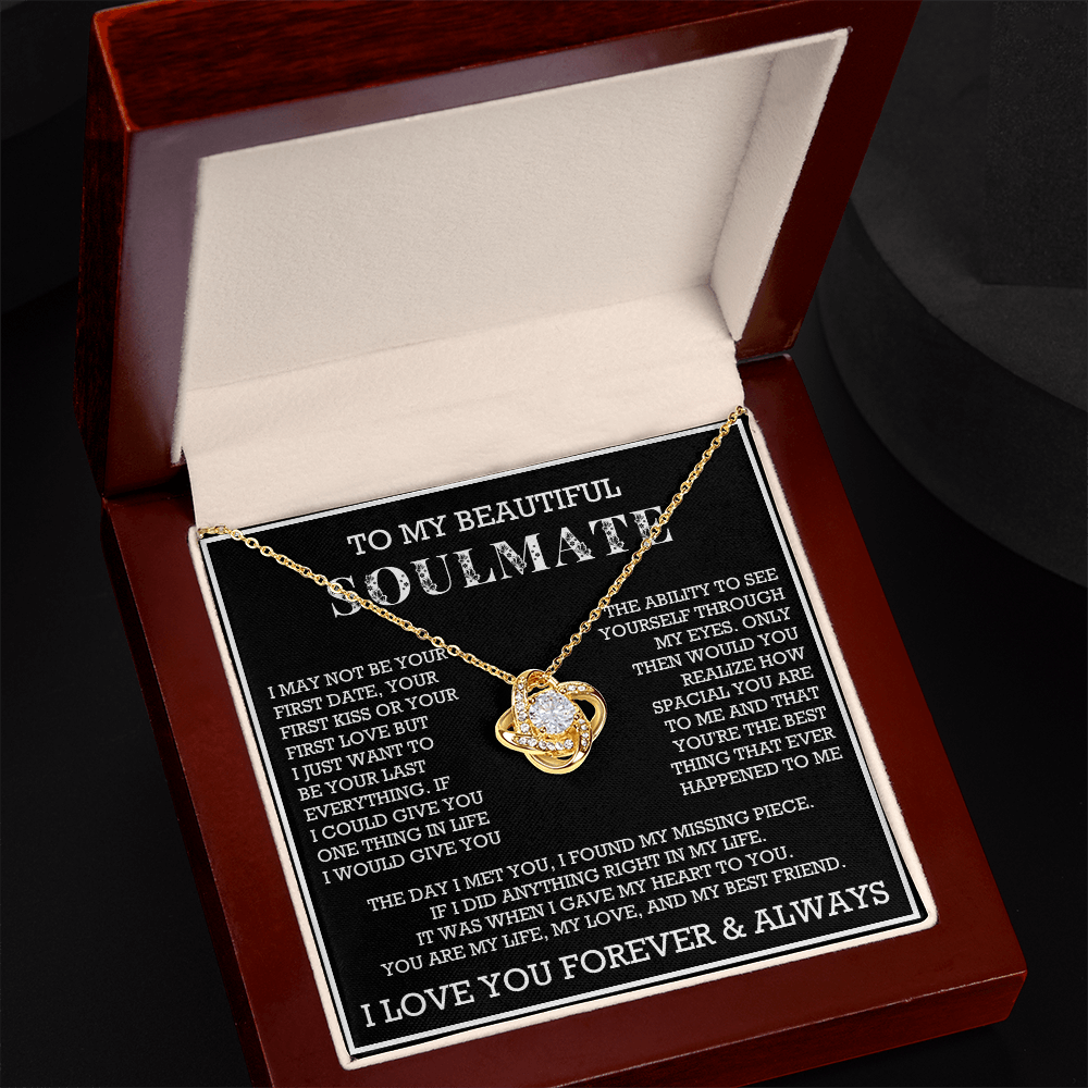 Love Knot To My Soulmate Necklace, Gift for Wife, Girlfriend, Anniversary Necklace
