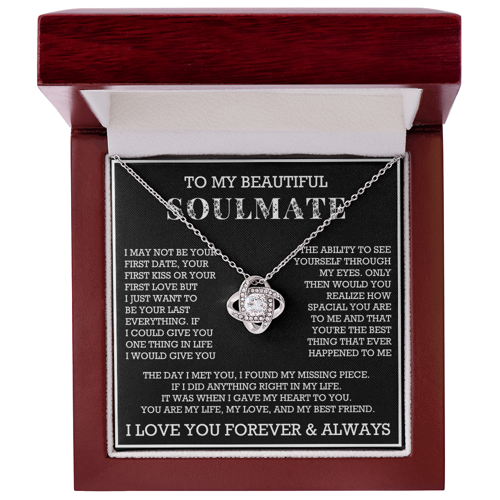 Love Knot To My Soulmate Necklace, Gift for Wife, Girlfriend, Anniversary Necklace