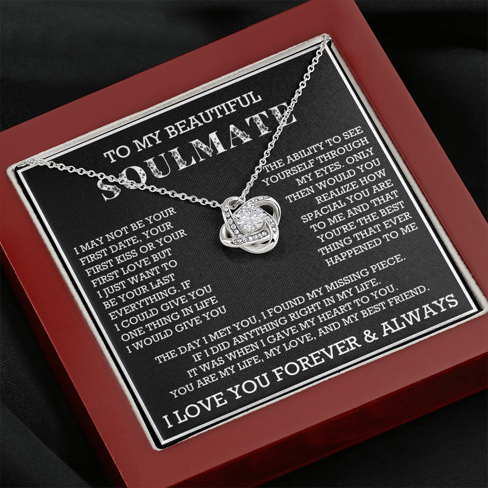 Love Knot To My Soulmate Necklace, Gift for Wife, Girlfriend, Anniversary Necklace