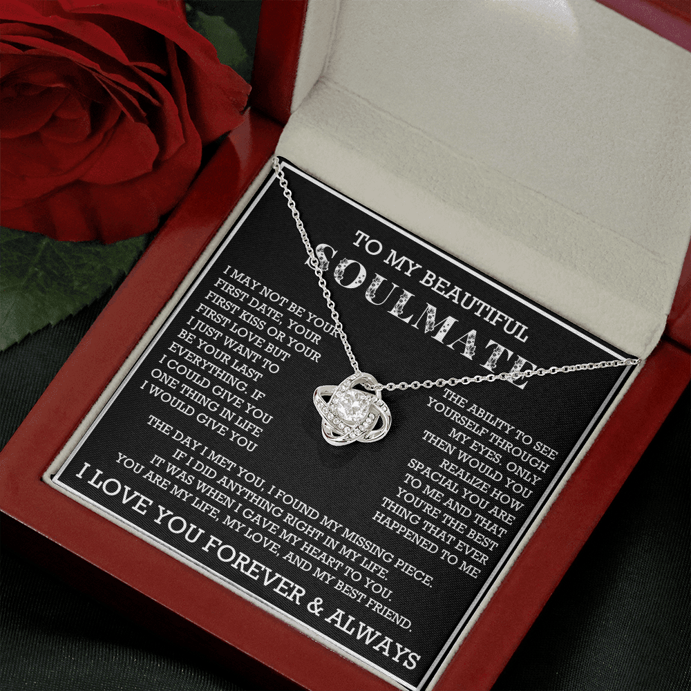 Love Knot To My Soulmate Necklace, Gift for Wife, Girlfriend, Anniversary Necklace