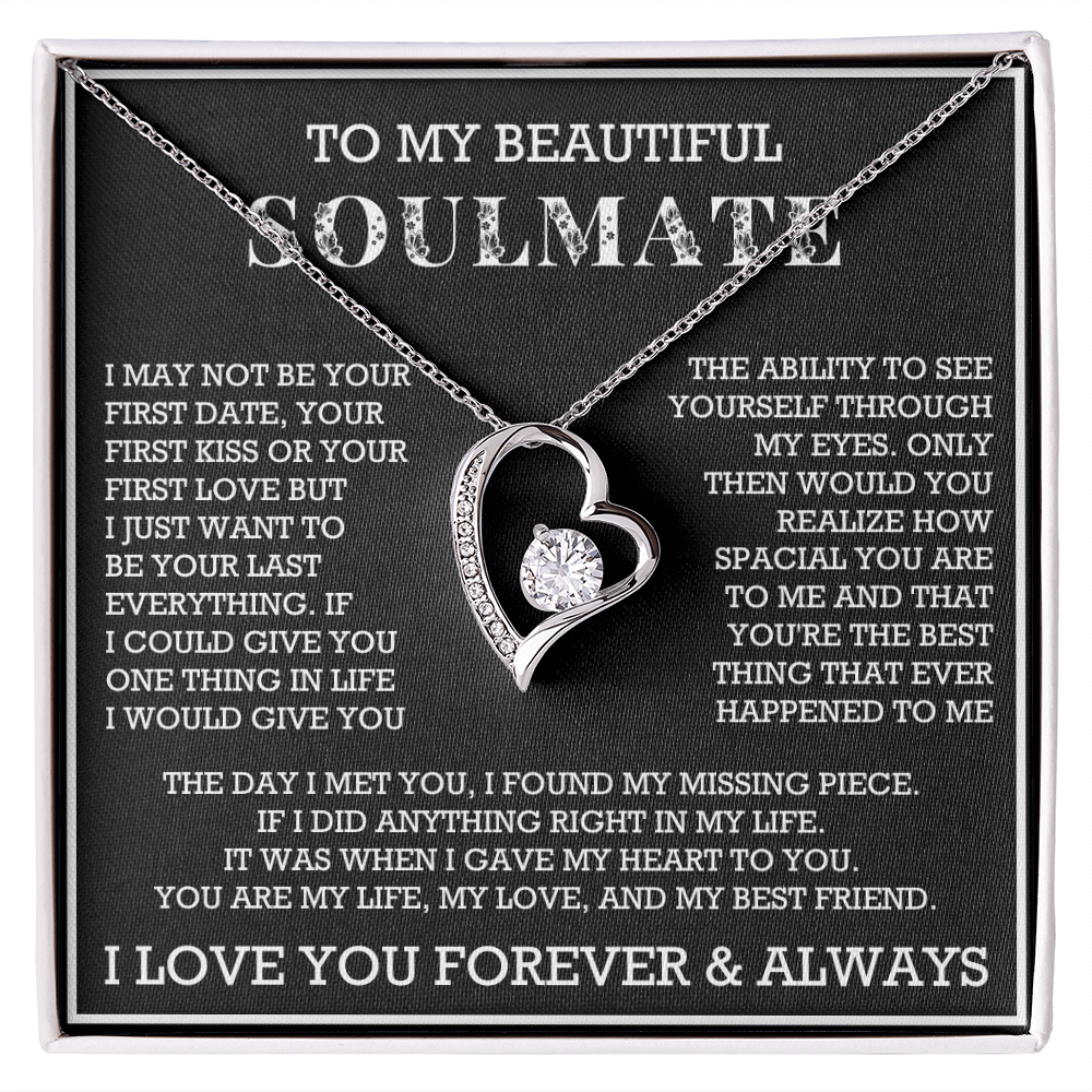 Forever Love To My Soulmate Necklace, Anniversary Soulmate Jewelry, Gift for Girlfriend
