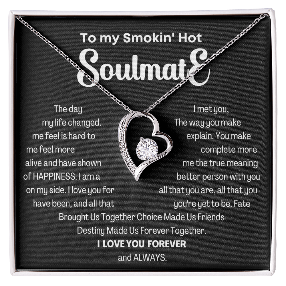 To my Smokin' Hot Forever Love Heart Necklace, Anniversary Gift for Wife, Girlfriend Necklace
