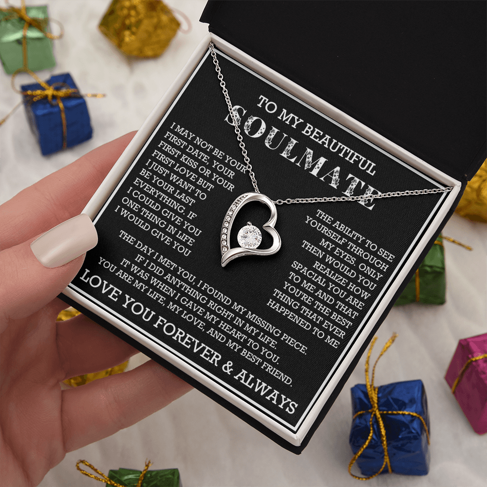 Forever Love To My Soulmate Necklace, Anniversary Soulmate Jewelry, Gift for Girlfriend