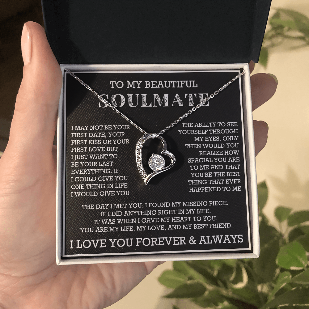 Forever Love To My Soulmate Necklace, Anniversary Soulmate Jewelry, Gift for Girlfriend