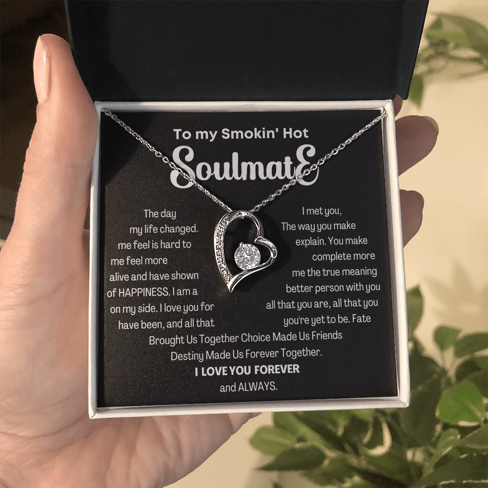 To my Smokin' Hot Forever Love Heart Necklace, Anniversary Gift for Wife, Girlfriend Necklace