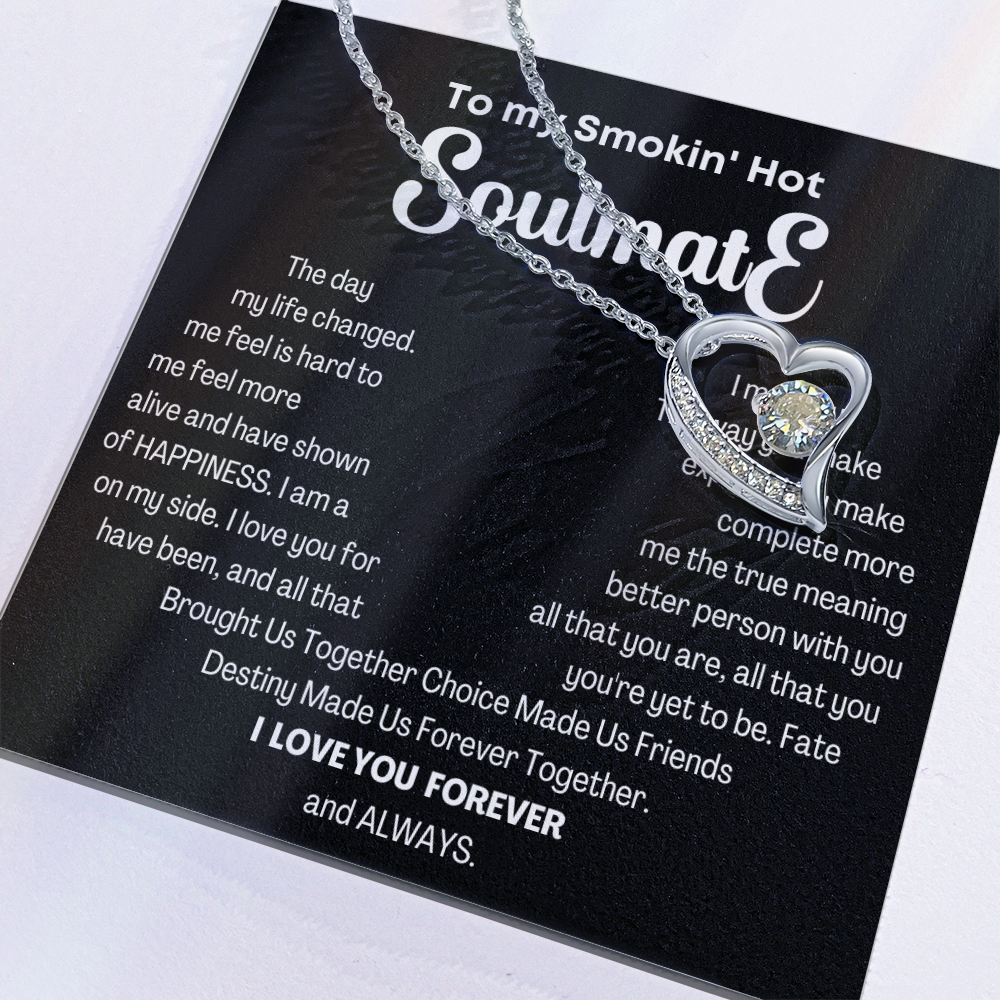 To my Smokin' Hot Forever Love Heart Necklace, Anniversary Gift for Wife, Girlfriend Necklace