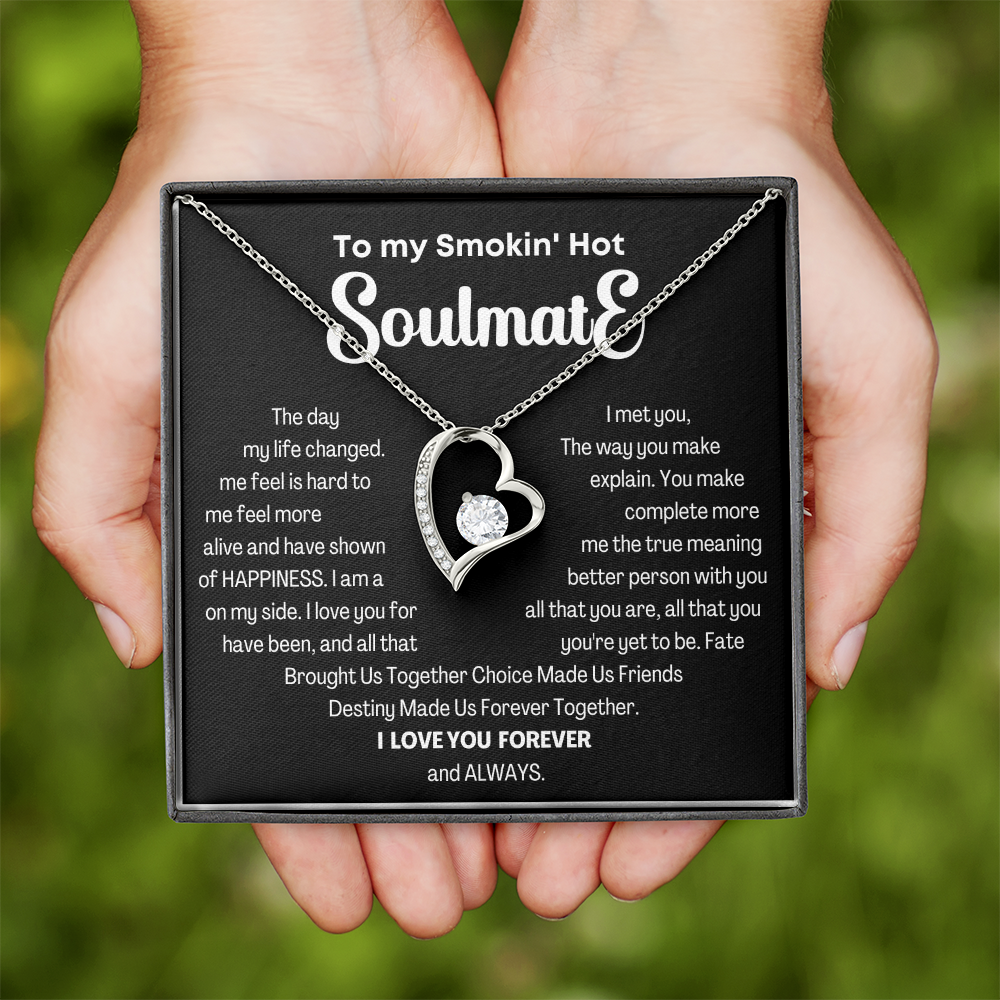 To my Smokin' Hot Forever Love Heart Necklace, Anniversary Gift for Wife, Girlfriend Necklace
