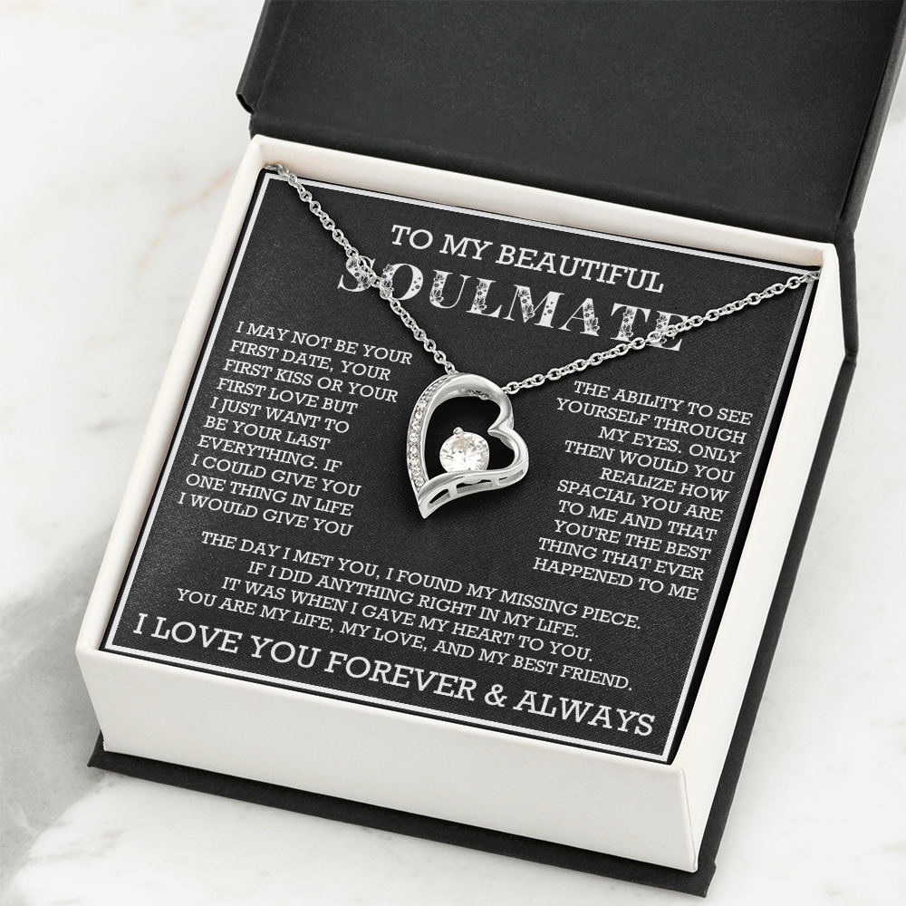 Forever Love To My Soulmate Necklace, Anniversary Soulmate Jewelry, Gift for Girlfriend