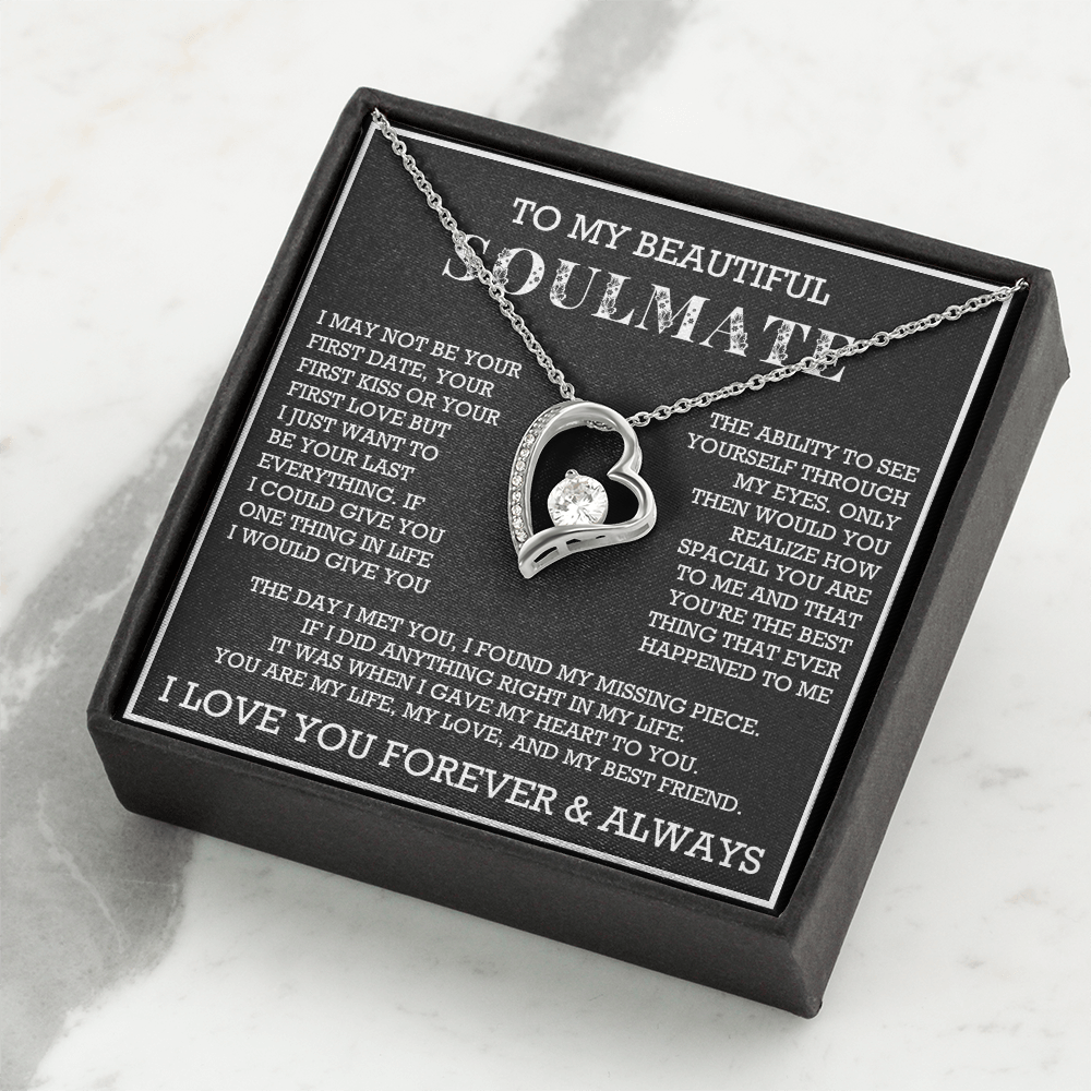Forever Love To My Soulmate Necklace, Anniversary Soulmate Jewelry, Gift for Girlfriend