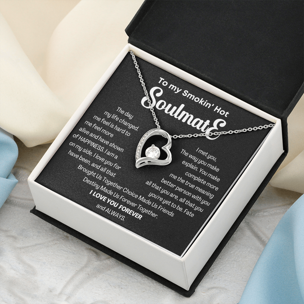 To my Smokin' Hot Forever Love Heart Necklace, Anniversary Gift for Wife, Girlfriend Necklace