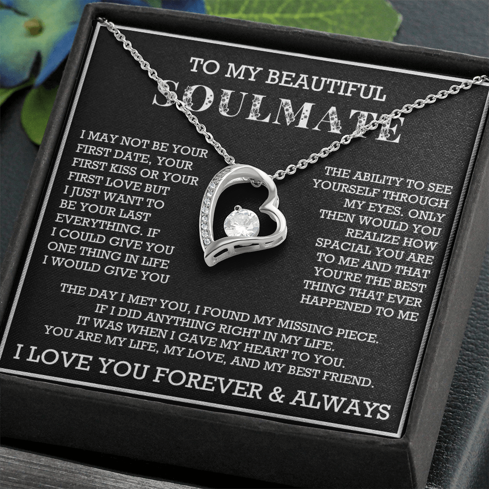Forever Love To My Soulmate Necklace, Anniversary Soulmate Jewelry, Gift for Girlfriend