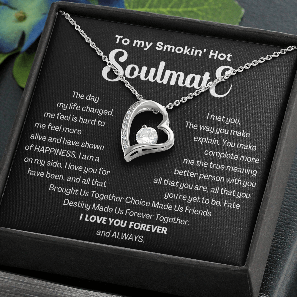 To my Smokin' Hot Forever Love Heart Necklace, Anniversary Gift for Wife, Girlfriend Necklace
