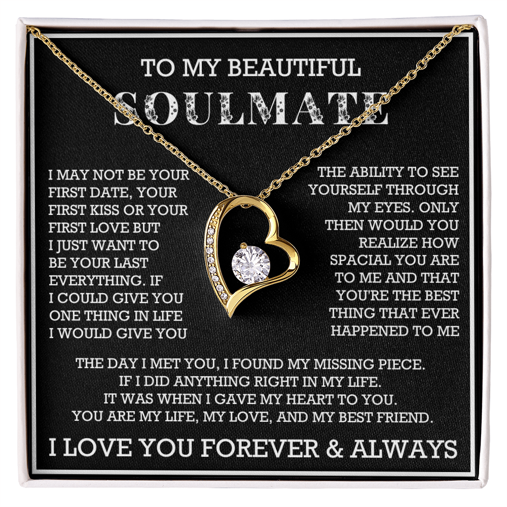 Forever Love To My Soulmate Necklace, Anniversary Soulmate Jewelry, Gift for Girlfriend