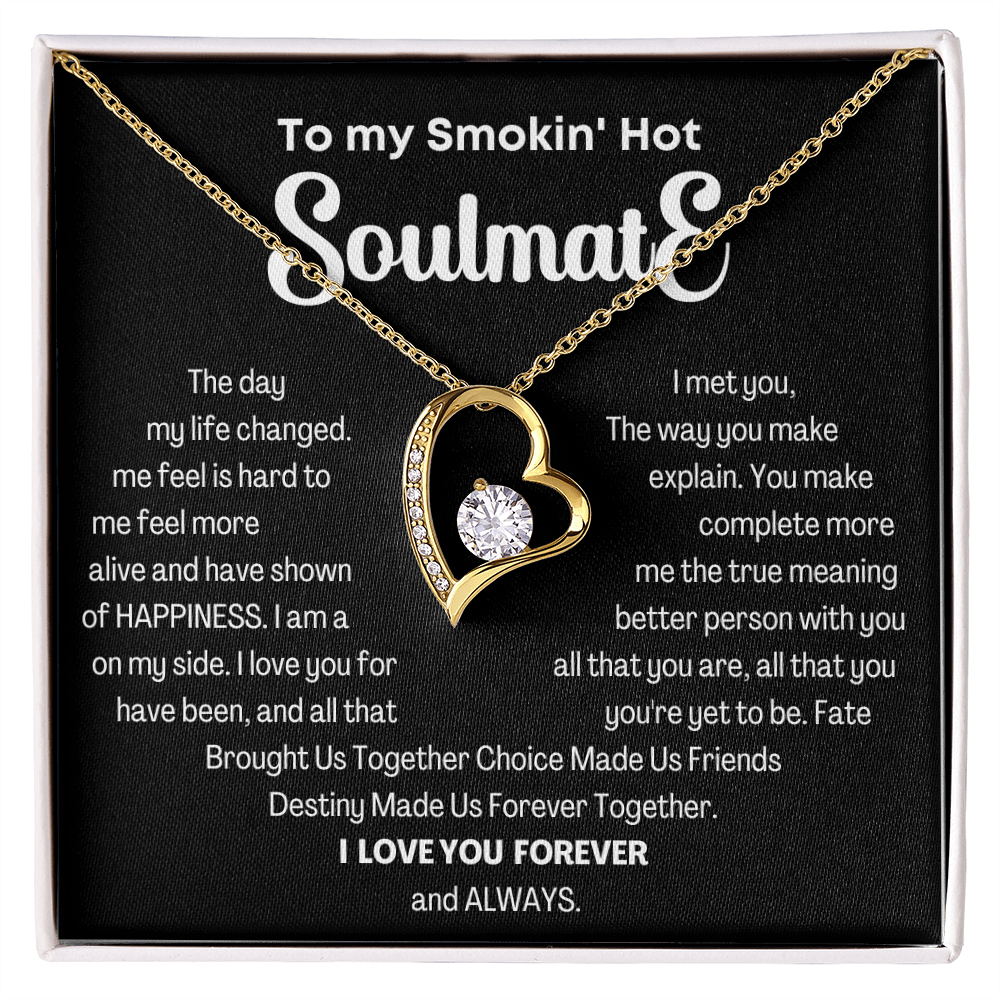 To my Smokin' Hot Forever Love Heart Necklace, Anniversary Gift for Wife, Girlfriend Necklace