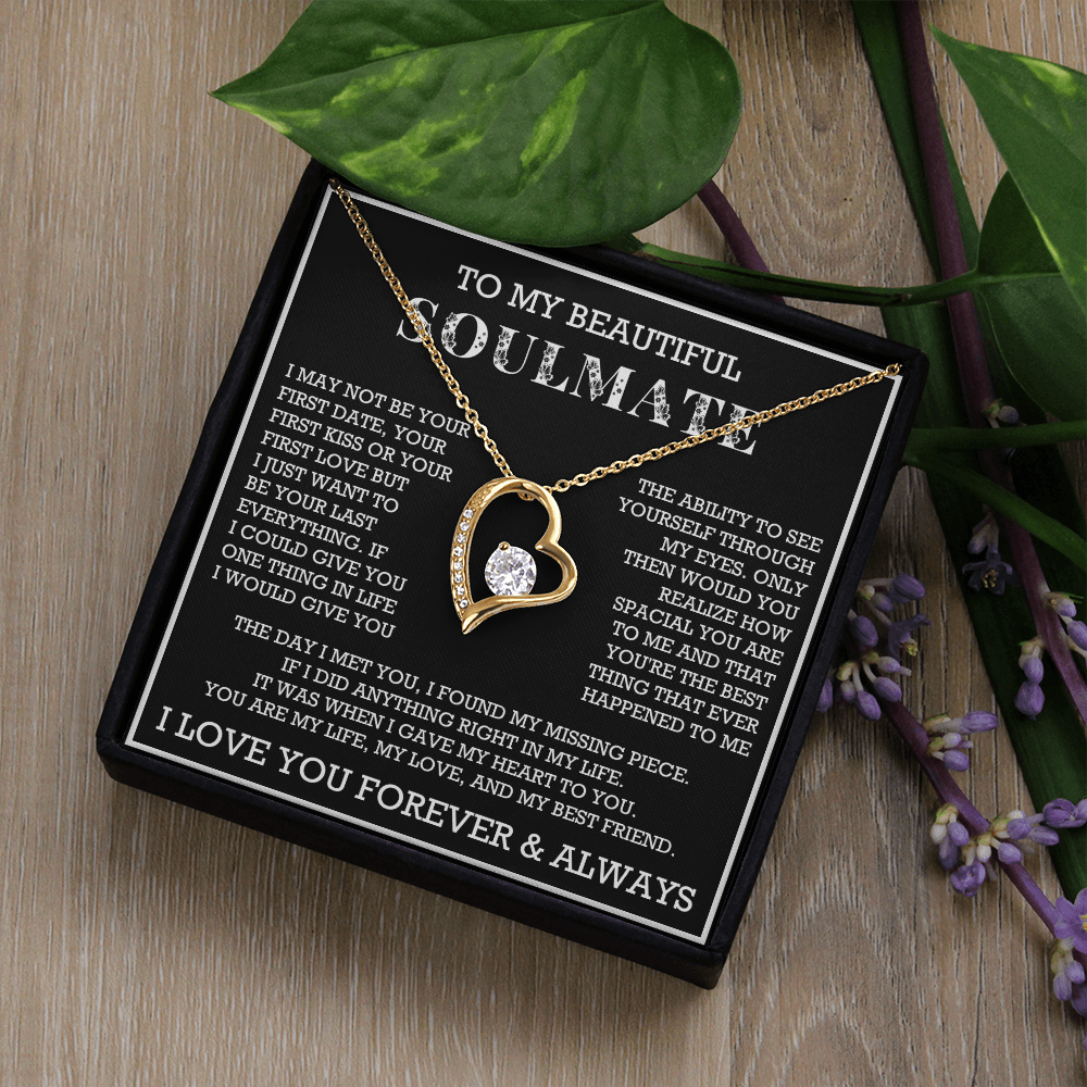 Forever Love To My Soulmate Necklace, Anniversary Soulmate Jewelry, Gift for Girlfriend