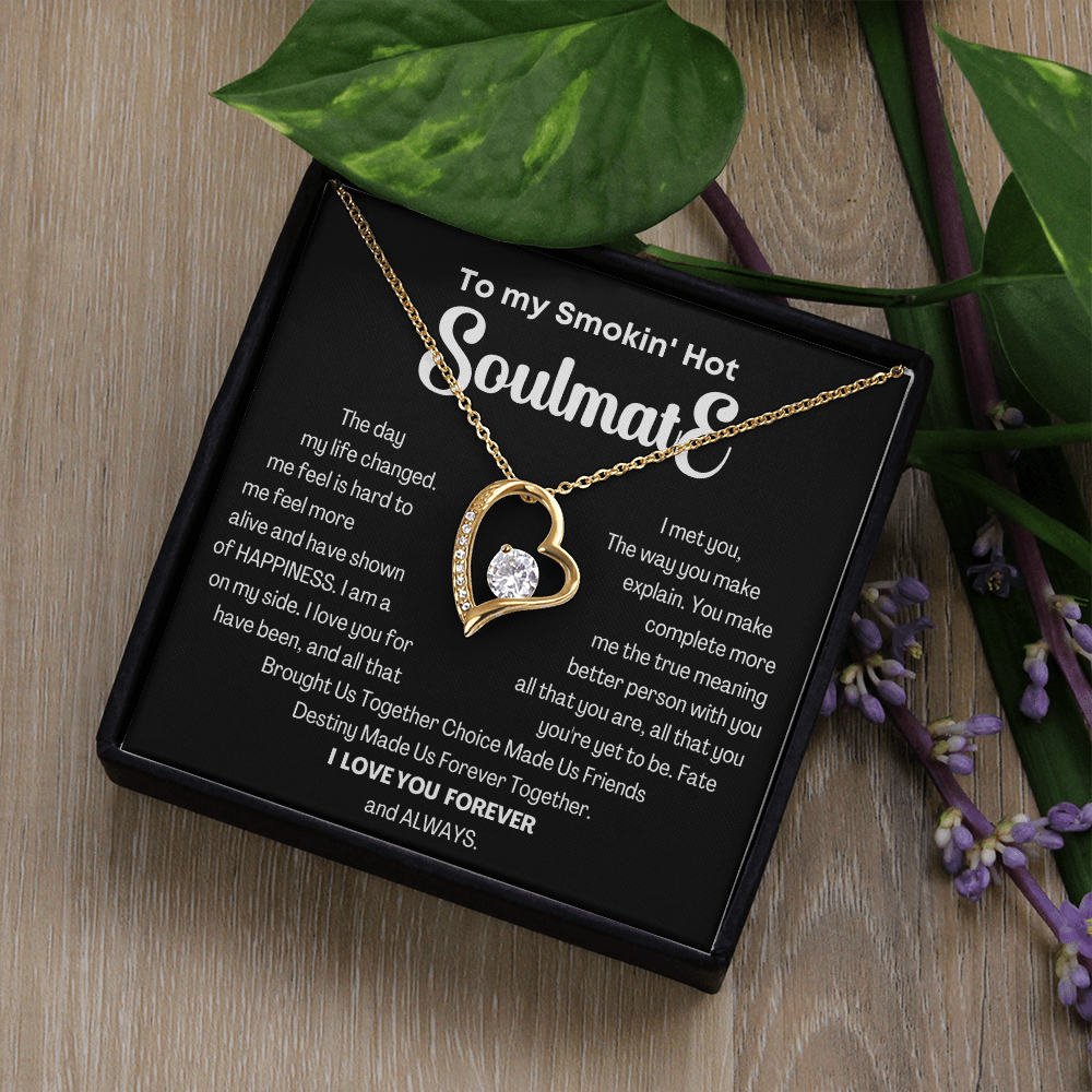 To my Smokin' Hot Forever Love Heart Necklace, Anniversary Gift for Wife, Girlfriend Necklace