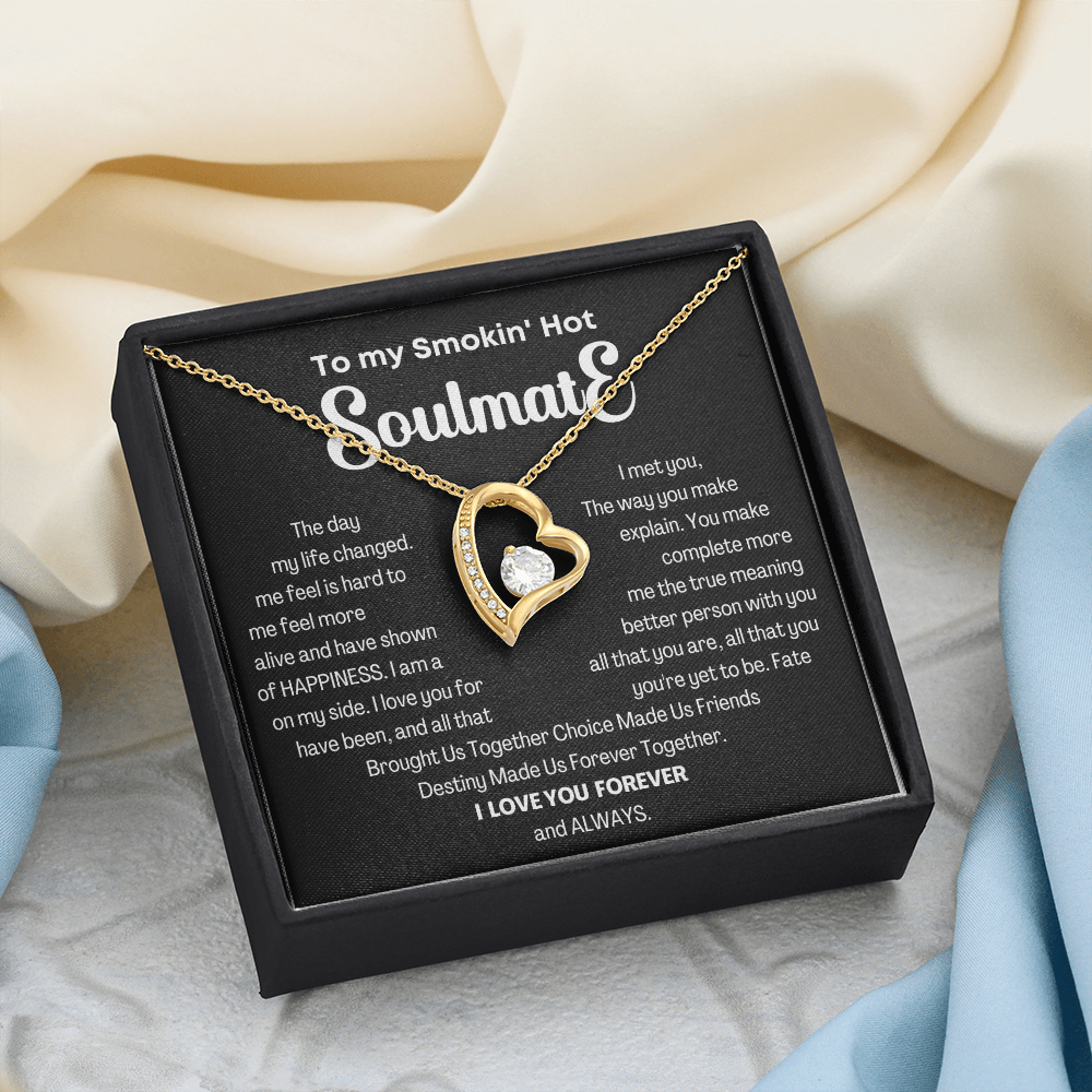 To my Smokin' Hot Forever Love Heart Necklace, Anniversary Gift for Wife, Girlfriend Necklace