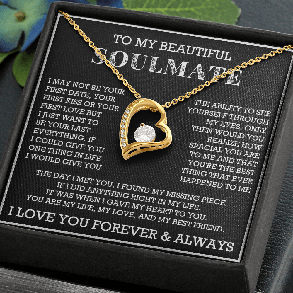Forever Love To My Soulmate Necklace, Anniversary Soulmate Jewelry, Gift for Girlfriend