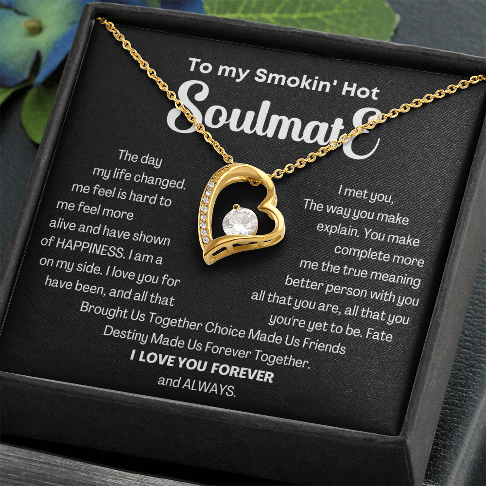 To my Smokin' Hot Forever Love Heart Necklace, Anniversary Gift for Wife, Girlfriend Necklace