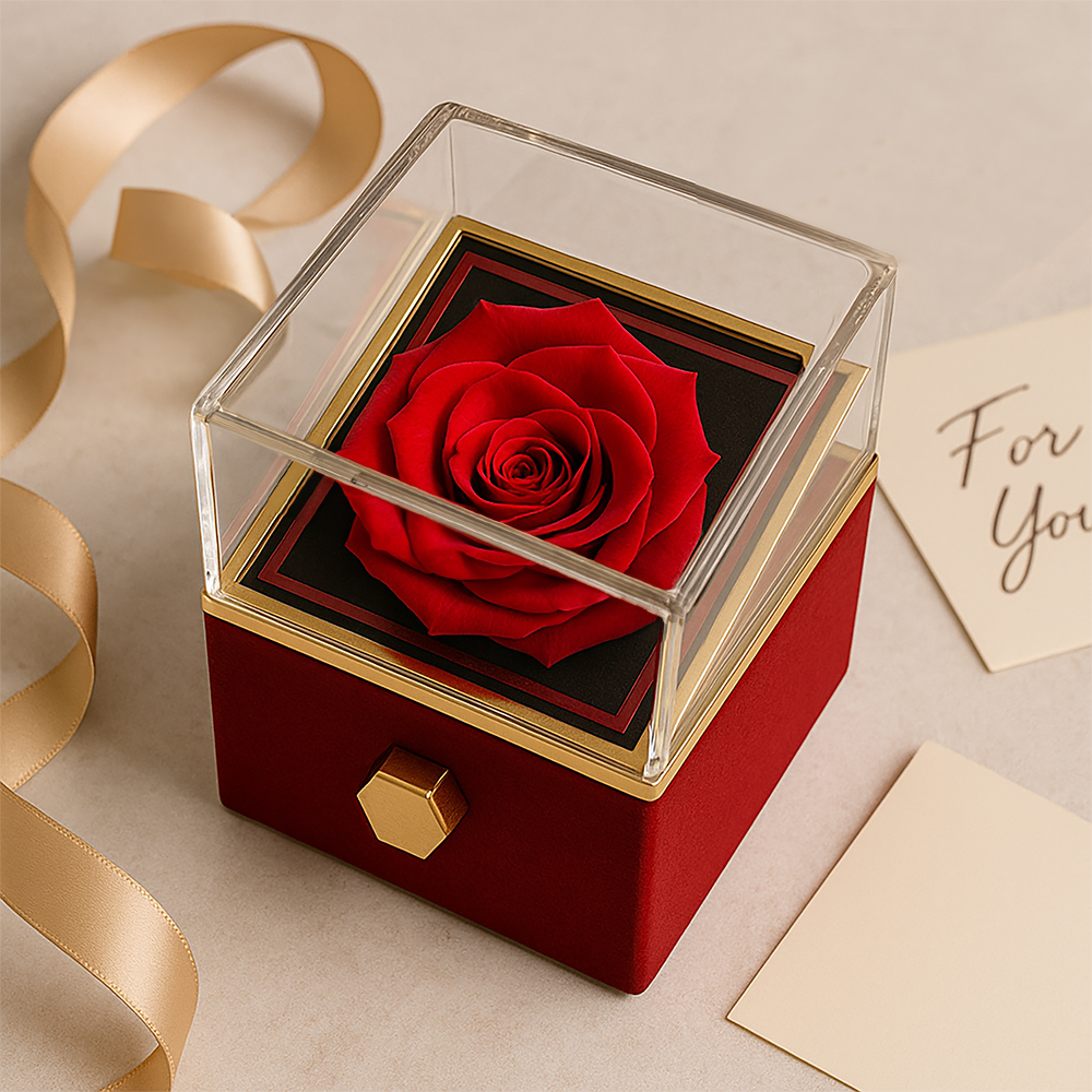 To My Mommy Love Knot with Rotating Rose Gift Box From your Tummy Baby Shower