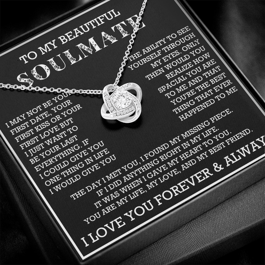 Love Knot To My Soulmate Necklace, Gift for Wife, Girlfriend, Anniversary Necklace